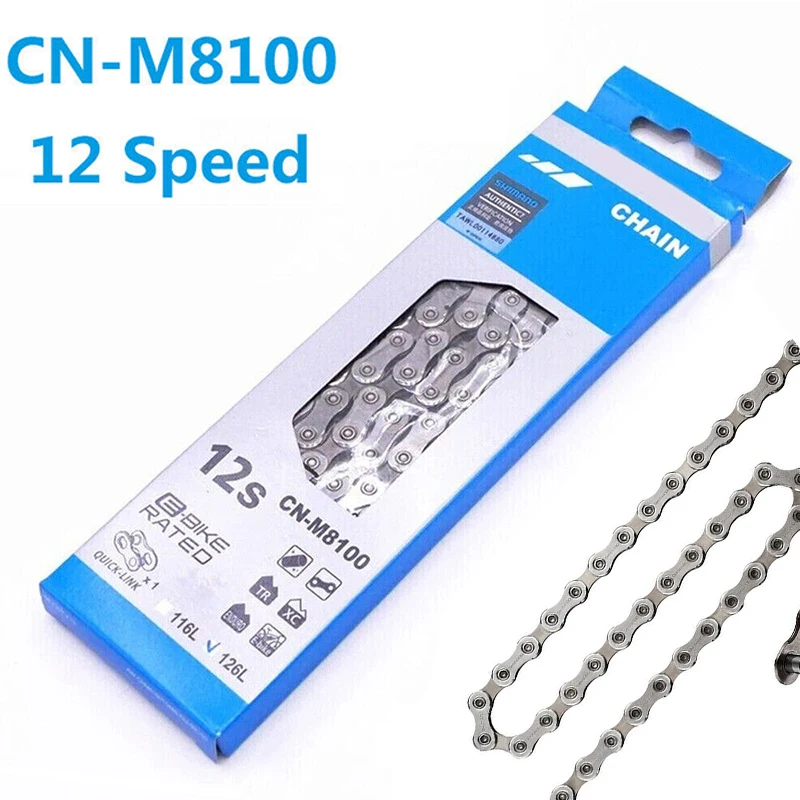 

Велосипедная цепь CN-M8100 126L, 12-скоростная цепь для дорожного горного велосипеда, сверхлегкая цепь M8100 для горного велосипеда 126L, 12 В, для Shimano