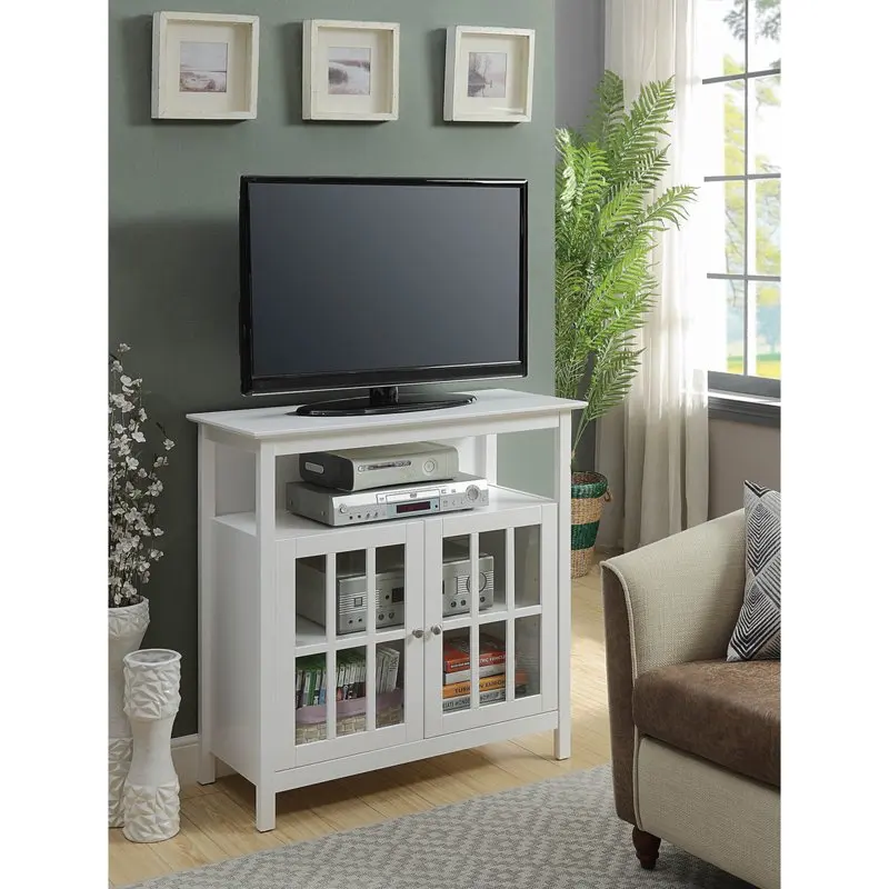 

Sur Highboy Stand with Storage Cabinets for 's to 40", White