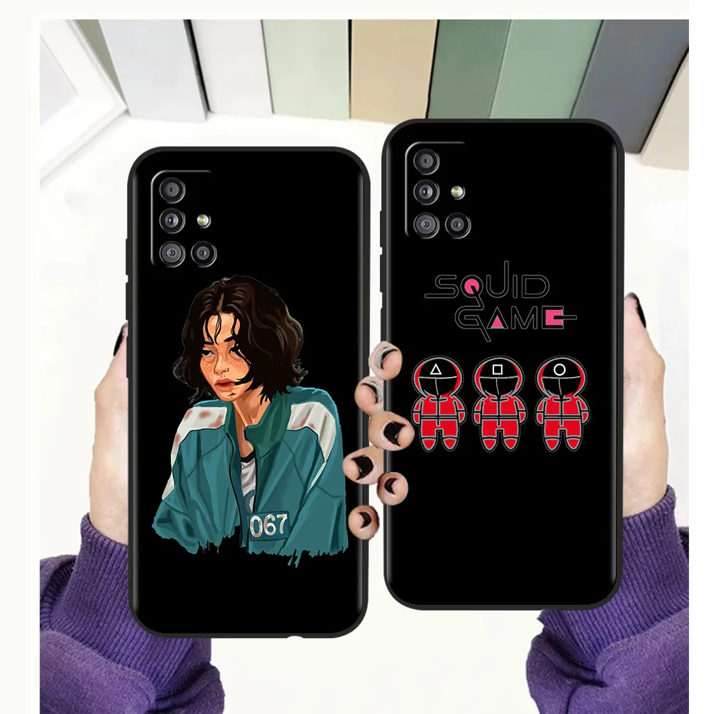 

Korean Squid Game Phone Case Cover For Samsung A13 A22 A32 A52 A72 A51 A71 A21S A31 A41 5G Silicone Shockproof Luxury Shell TPU