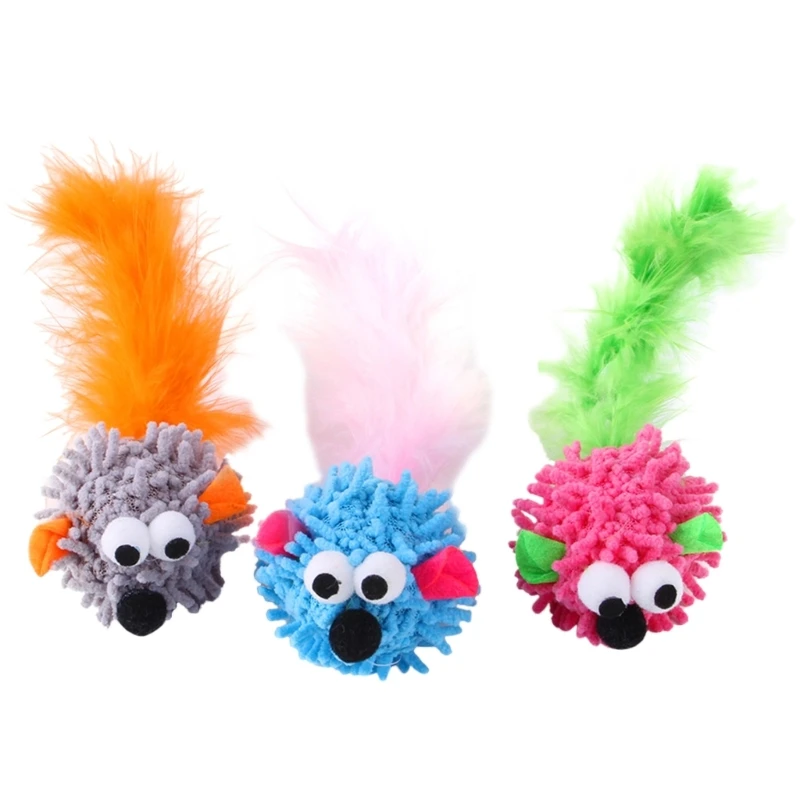 

Mice Cat Toy Plush- Mouse for Indoor Cats Kitten Furry Microfiber Toy Dropship
