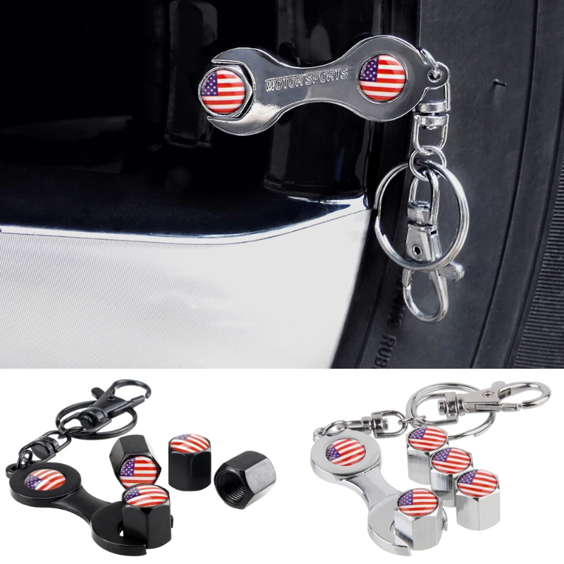 

Car Wheel Tire Valve Stem Cap for USA United State America Flag Logo for Jeep Honda Ford Hyundai Toyota Auto Styling Accessories