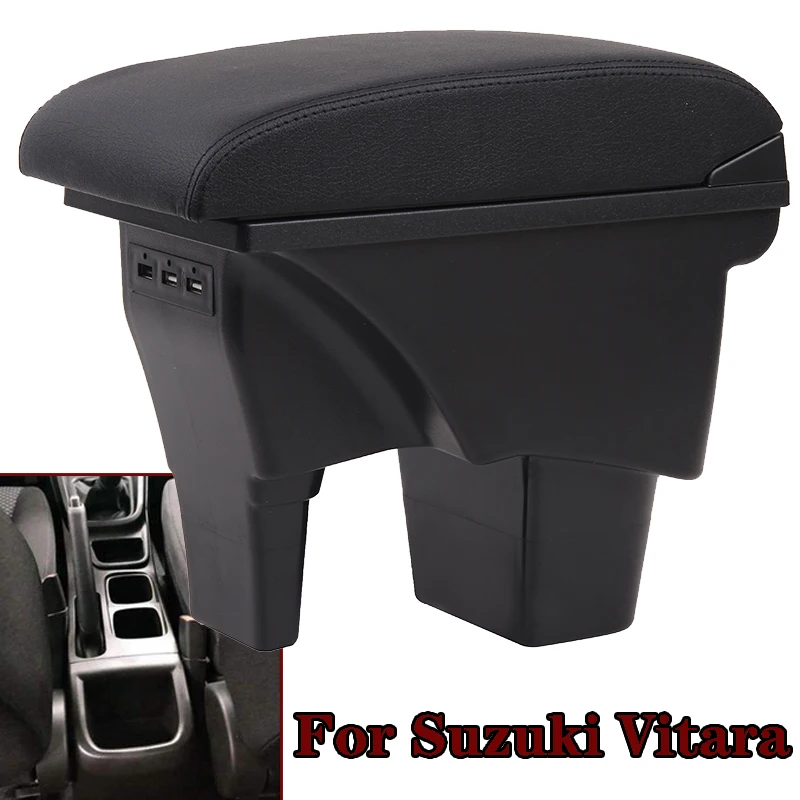 

Подлокотник для Suzuki Vitara, Универсальная автомобильная центральная консоль, аксессуары для модификации caja, двойной приподнятый с USB