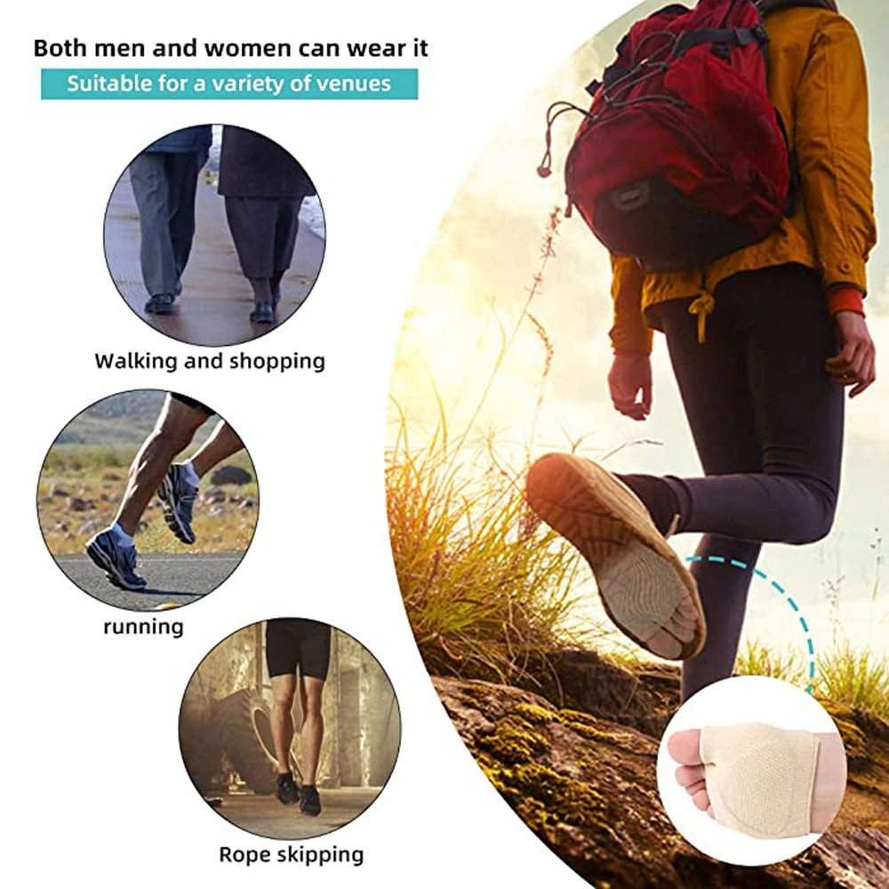 Silicone Insoles for Shoes Men Metatarsal Forefoot Pain Relief Shoe Pads Ball of Foot Cushions For Hallux Valgus Corrector Socks