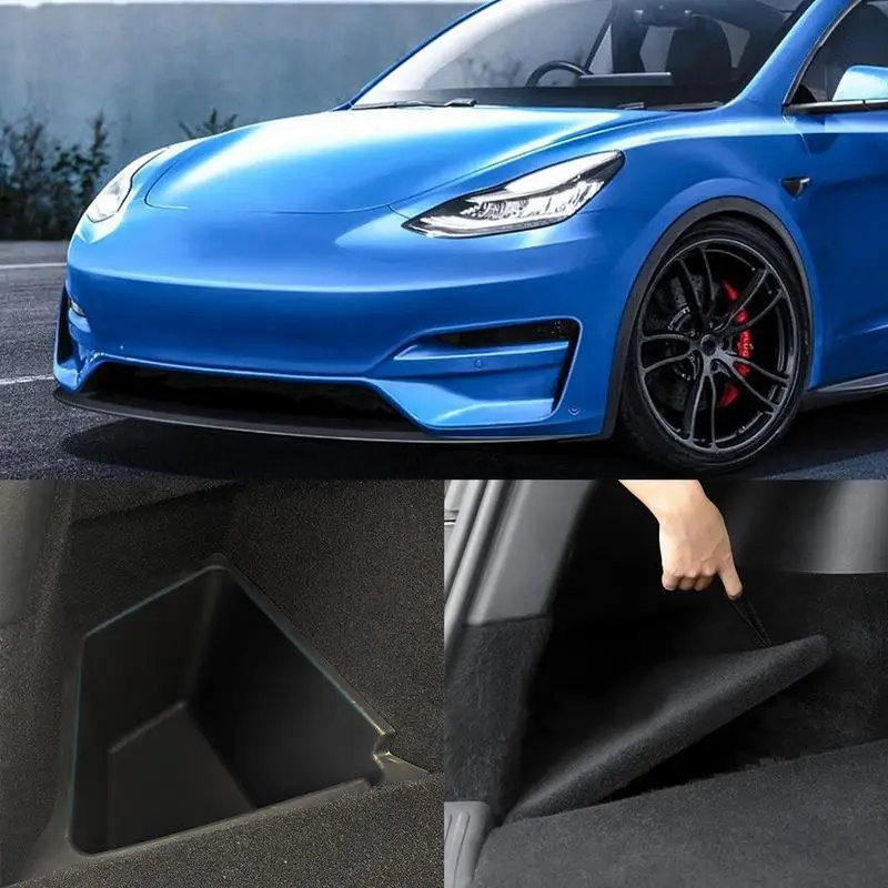 

Rear Trunk Organizer Side Storage Box Waterproof Odorless Garbage Bins Car Trunk Side Storage Box Accessories For Tesla Model Y