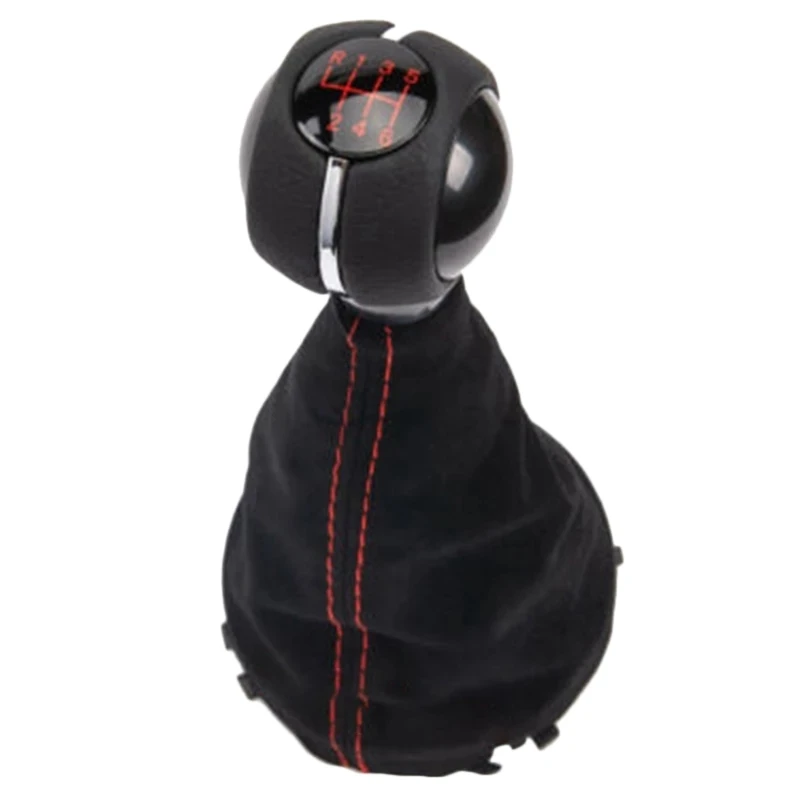 

6 Speed Manual Gear Lever Shift Knob with Gaitor Leather Boot for F55 F56 F57 F54 F60 RED 25117641999