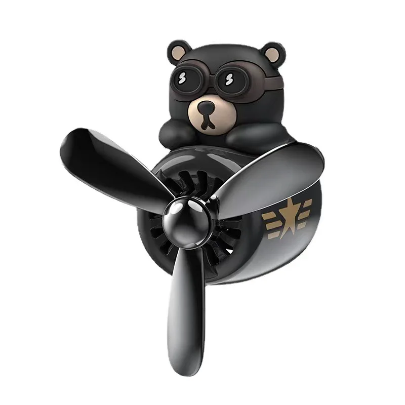 

Car Air Freshener Bear Pilot Rotating Propeller Aromatherapy Air Outlet Fragrance Auto Perfume Flavoring Fragrances Accessories