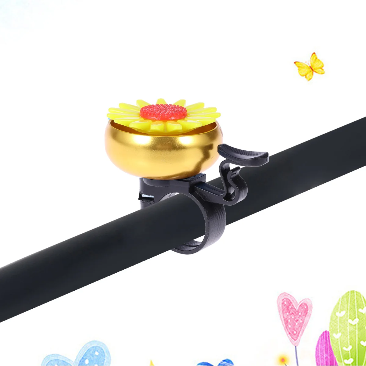 

Sunflower Shaped Bike Bell Kids Children Bell Cycling Bell Handlebar Ring Bell Ringer Horn (Golden)