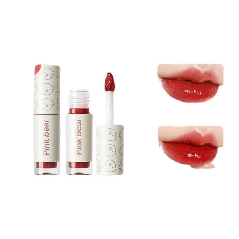 Yy кожаный медведь пудинг зеркальный лак для губ мини-помада бренд