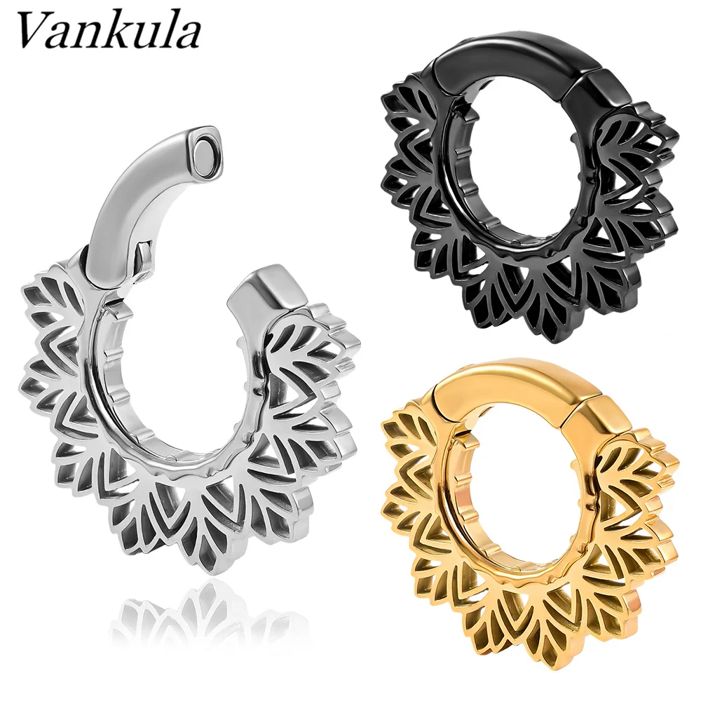 

Вешалка-вешалка Vankula с листьями из нержавеющей стали, туннель для пирсинга, ювелирное изделие для прокола уха, 6 мм, 2g, 2 шт.