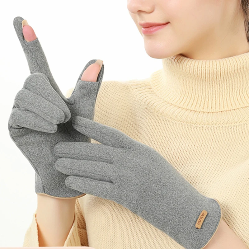 варежки женские перчатки зимние зима Женские с сенсорным экраном модные