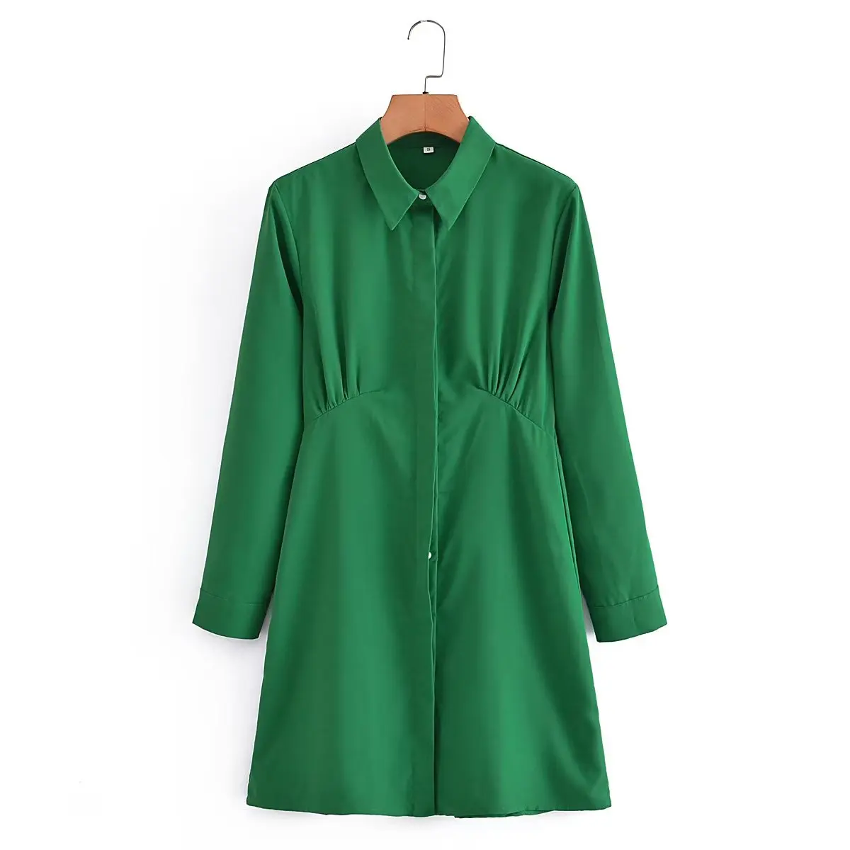 

A.D.EAST-Female section high street wind leisure green dress shirt-N21T734251
