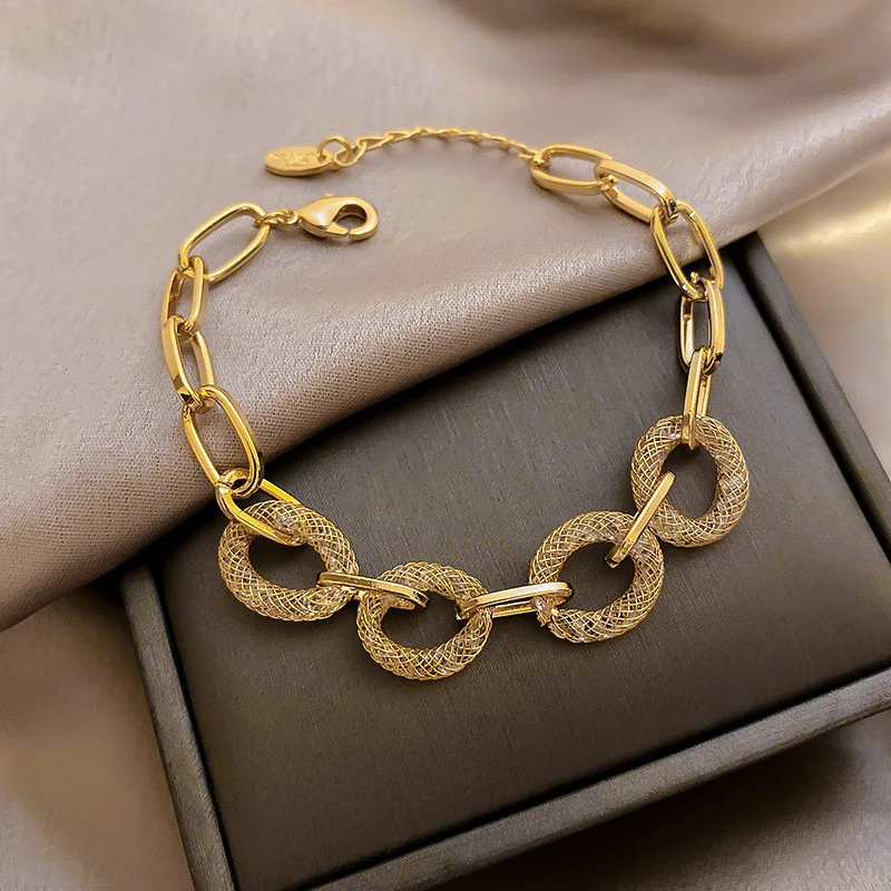 

Summer Punk Style Bracelet High Quality Jewelry for Women Fashion Gold Bracelets Accessories for Party