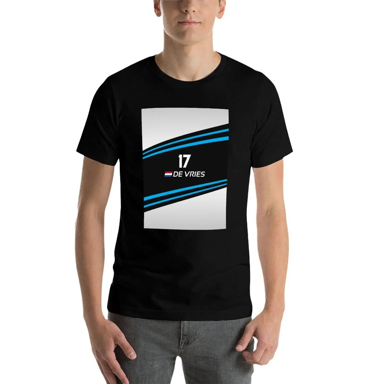 Формула Е 202122 - футболка de Vries простые хлопковые футболки с рисунком кавайная