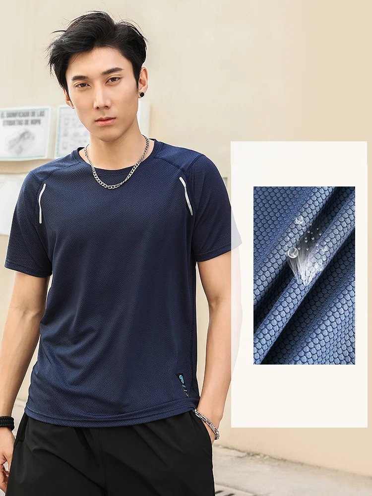 Mens Sports T-shirt Fashion Classic Breathable Sweat-absorbing Quick-dry Fitness Advanced Outdoor Short Sleeve Super Stretch