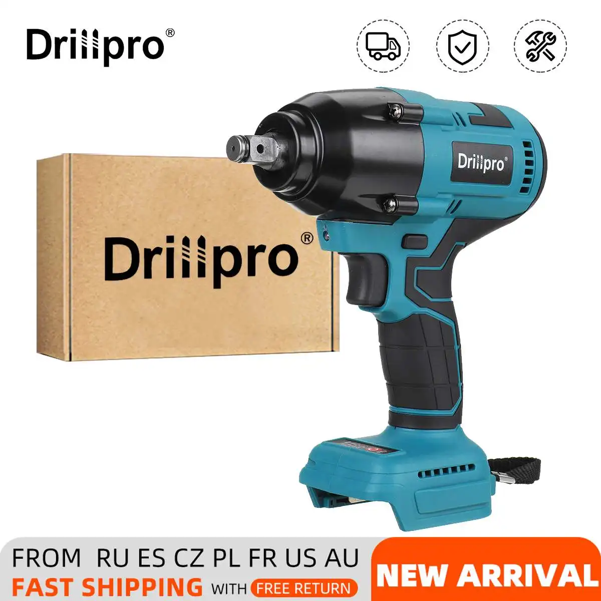 

Drillpro High Torque 800N.m Brushless Impact Wrench 1/2-inch Socket Wrench Car Truck Repair Power Tool For Makita 18V Battery