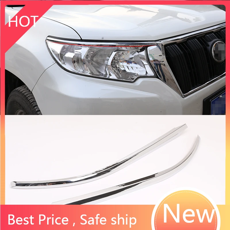 

Автомобильные аксессуары ABS Chrome для Toyota Prado 2018 отделка передних фар автомобиля 2 шт.