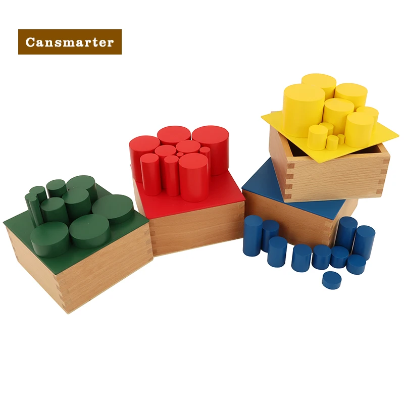 

Montessori Colorful Baby Toys Restless Babies Teaching Aids Knobless Cylinders Puzzle Games Educational Toy