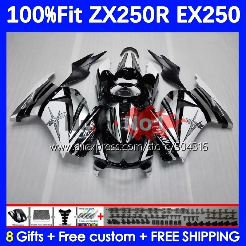 

Injection For KAWASAKI NINJA EX250 ZX250 ZX EX 250 R 250R 10MC.10 ZX250R 08 09 10 11 12 2008 2010 2011 2012 Fairing silvery blk