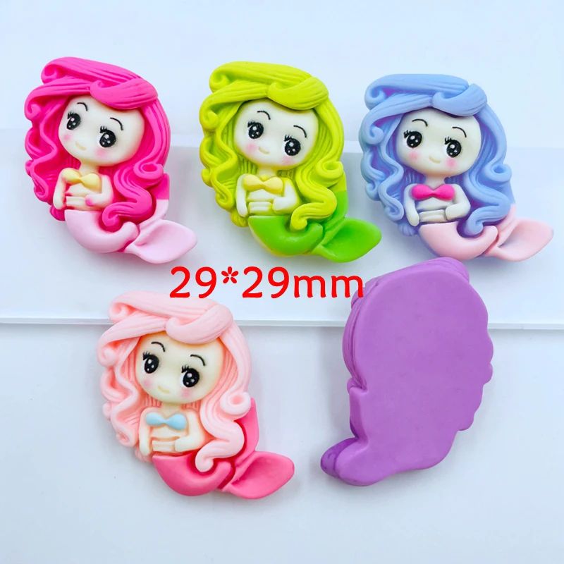 10 шт. новые милые мини кавайные Мультяшные разноцветные русалки из смолы