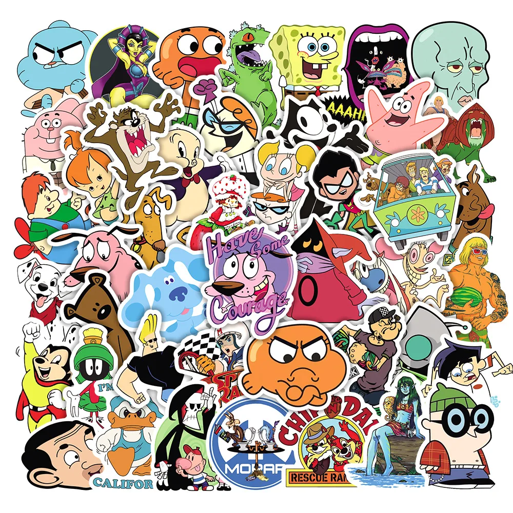 

50PCS Classic European and American Cartoon Cartoon Graffiti Stickers Computer Water Cup Electric Car Car Computer Decoration