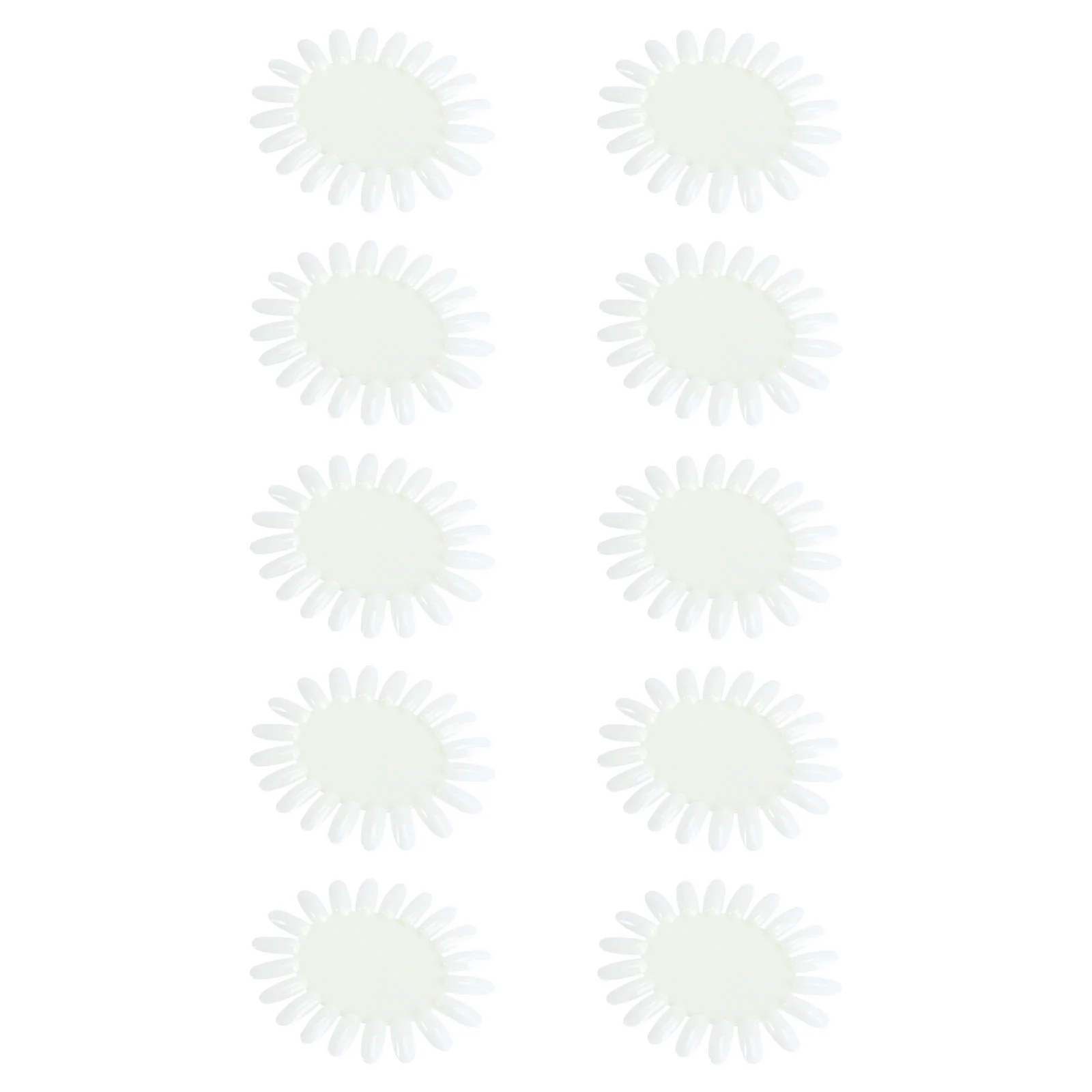 

10pcs Oval Nail Board Color Nail Polish Practice Plate Nail Accessories (White)