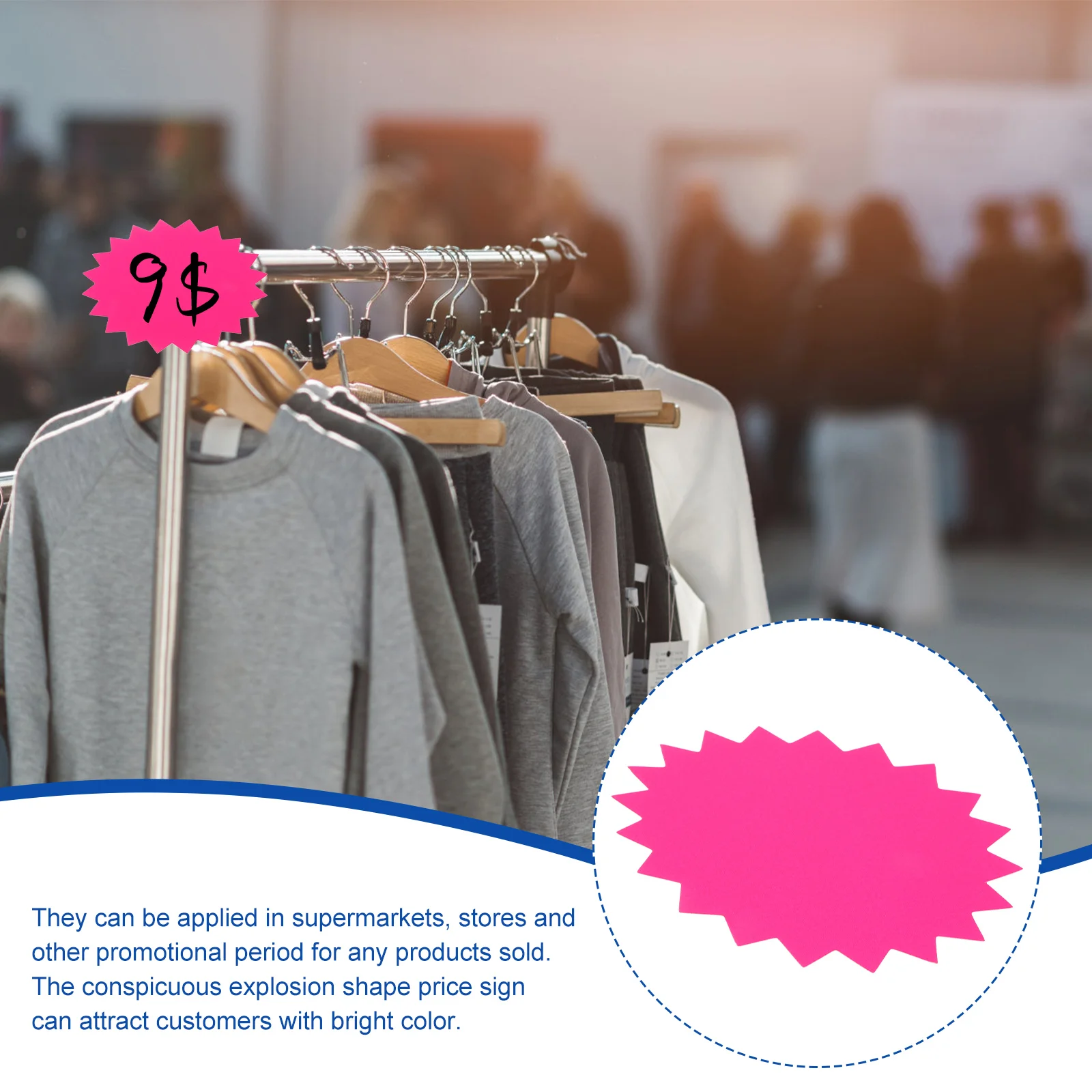 100 листов поп-рекламной бумаги цветные наклейки пустые знаки для магазина