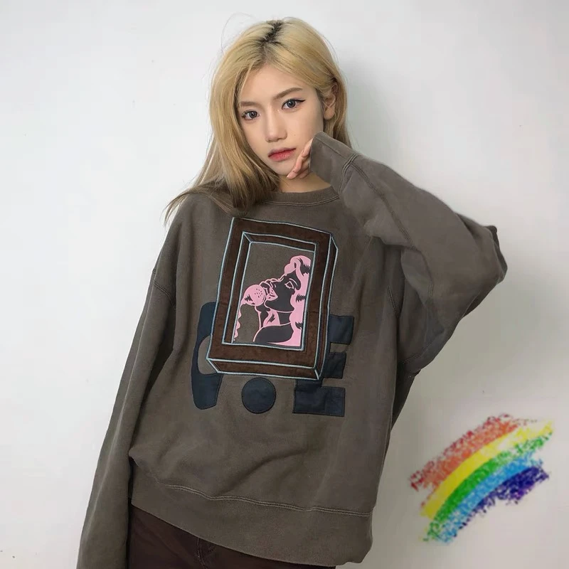 

Vintage CAVEMPT C.E Patchwork Crewneck Men Woman 1:1 Best-Quality CE Patch Letter Sweatshirts Embroidery Cav Empt Hoodies