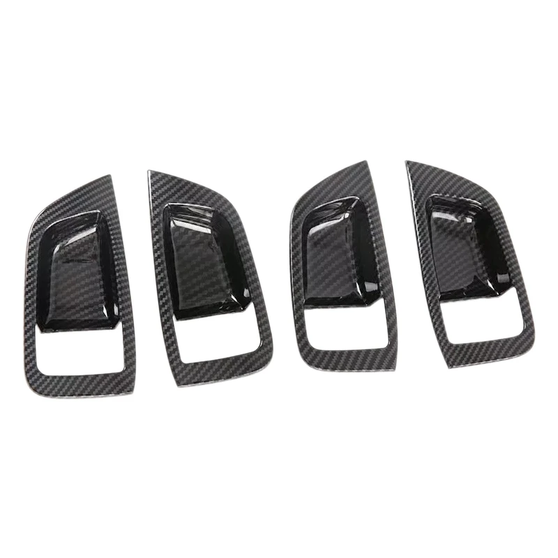 

for Mitsubishi Pajero Sport 2020 4PCS Carbon Fiber ABS Car Door Handle Bowl Protector Cover Trim Moldings Car