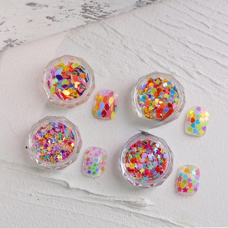 

1 Box Donut Rainbow Candy Color Glitter Flakes Glitter Color Sequin Wholesale Nail Art Decorations
