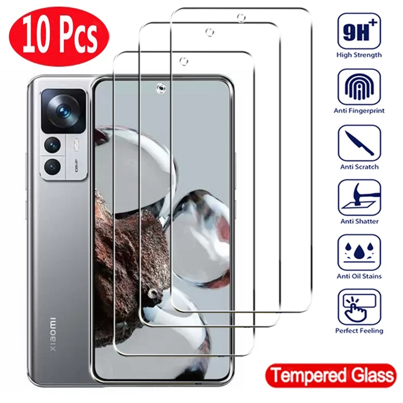 

10Pcs HD Tempered Glass For Xiaomi 13 12T Pro 11T Pro 11X 12 10 T lite Screen Protector Glass Film