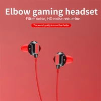 3 5mm wired headphones microphone earphone 90 degrees plug in volume wire control gaming headset in ear subwoofer music earbuds