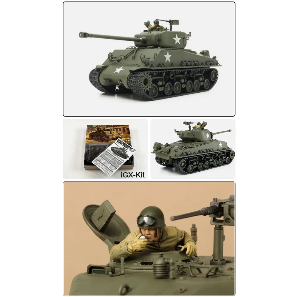 Фото Конструктор Tamiya 35346: Модель среднего танка M4 M4A3 M4A3E8 Sherman (США), масштаб 1:35, пластиковый набор для сборки №1