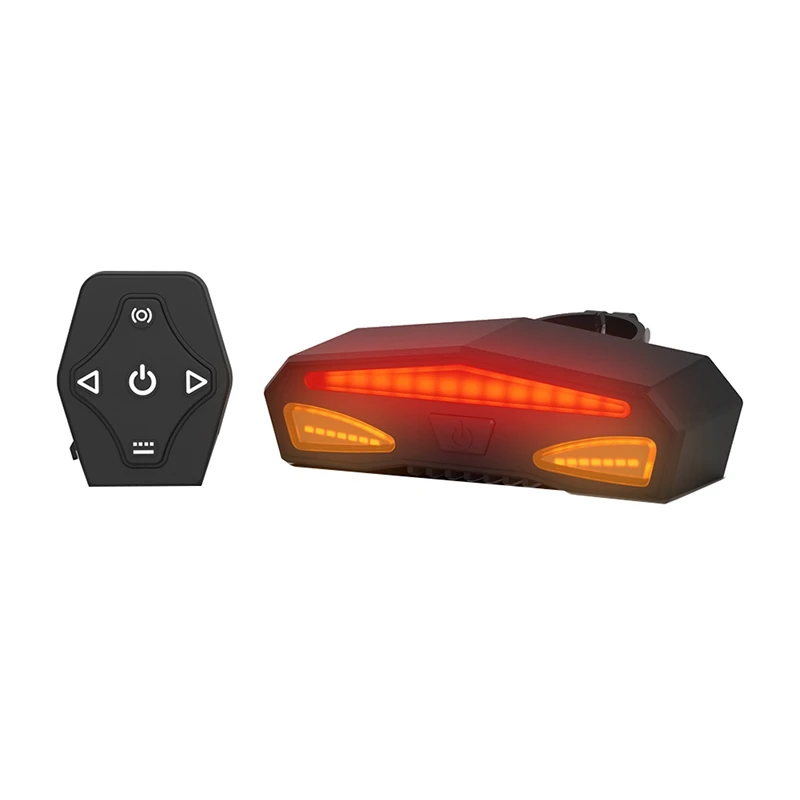 

Smart Wireless Remote Control Steering Brake Tail Light USB Rechargeable Bicycle Indicator Mountain Bike Light