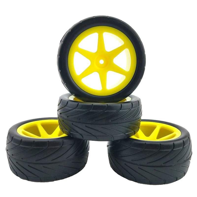 

4 PCS For 1/10 Off-Road Vehicle Tire HPI WR8 Running Broker Road Tire Flat Running Tire LC 1/10 Off-Road Vehicle