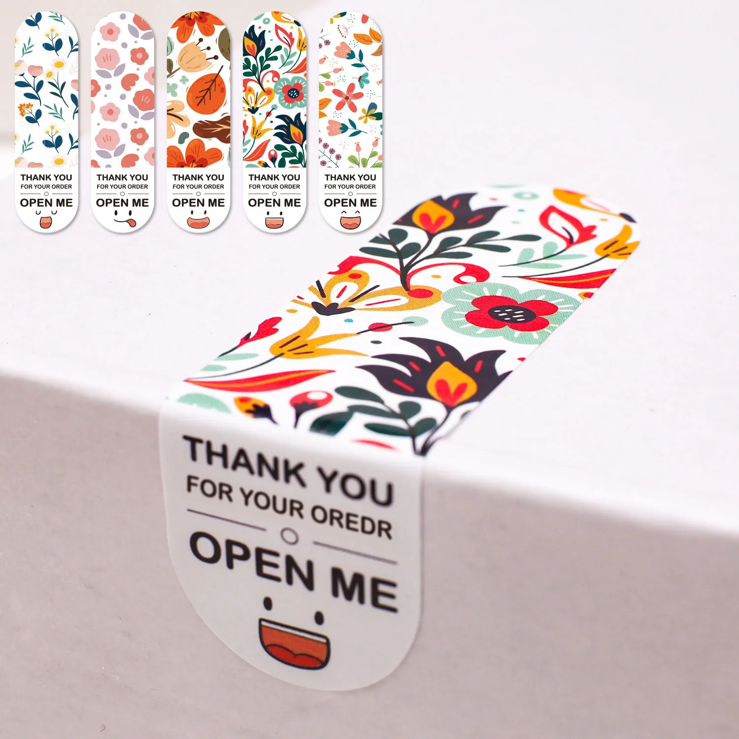 

50-200pcs Square Cute Scenery Stickers Thank You Open Me Stickers Gift Stickers Labels Thank You Decor Sealing Tag Sticker 2*7cm