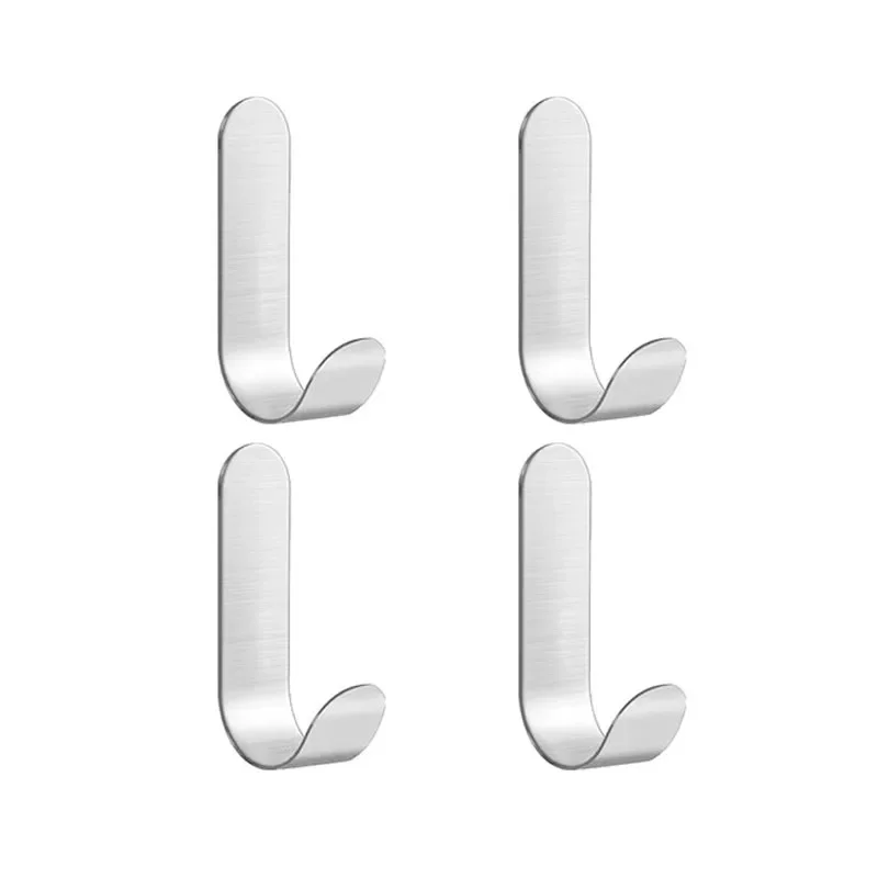 

Набор Из 10 Самоклеящихся Металлических J-образных Крючков Из Нержавеющей Стали, Универсальные Настенные Крючки Для Ключей