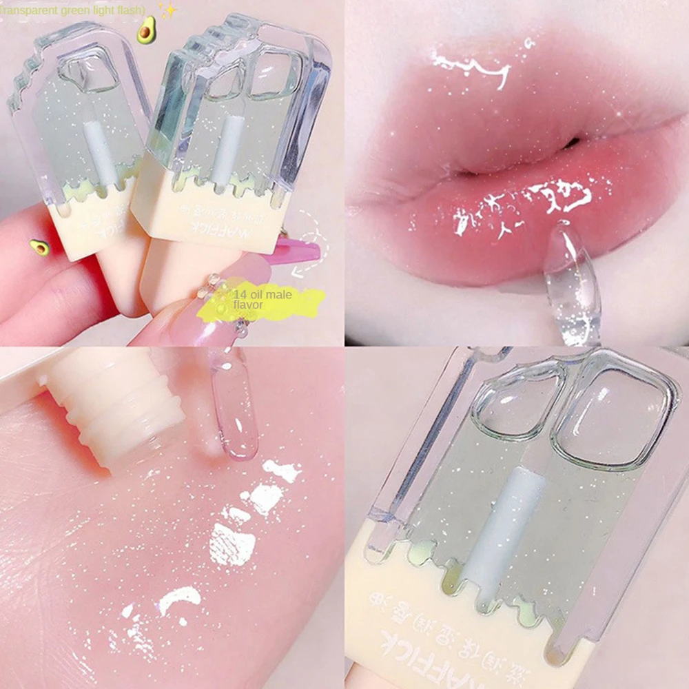 

Ice Cream Lip Glaze Glitter Liquid Lipstick Long Lasting Waterproof Moisturizing Fruit Color Gloss Cute Lip Oil Korean Cosmetics