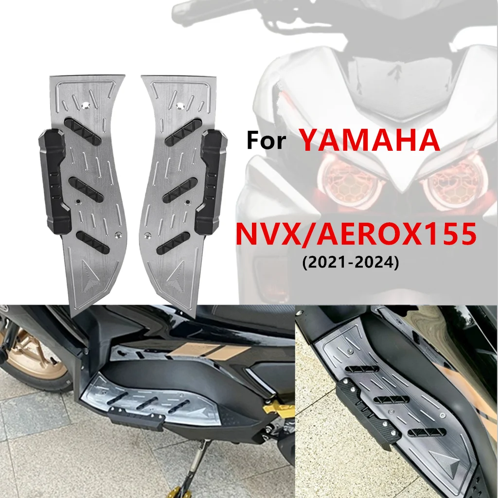 Фото ﻿   Подставка для ног мотоцикла для Yamaha AEROX155 NVX155 2021-2024, износостойкая нескользящая подножка из алюминиевого сплава №1
