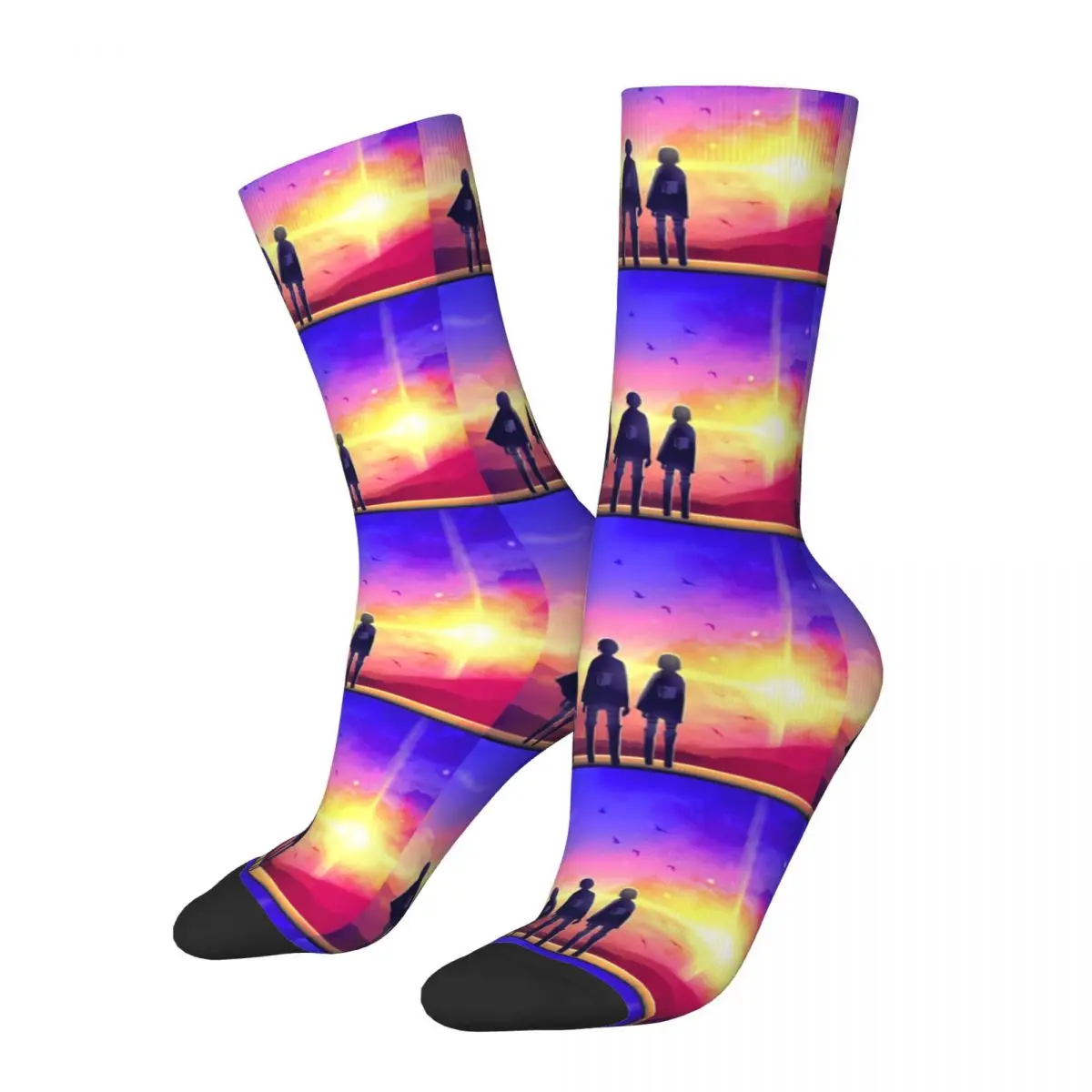 

Hip Hop Retro Friends Crazy Men's Socks Unisex Attack on Titan Giant Fighting Anime Harajuku Pattern Printed Crew Sock Boys Gift