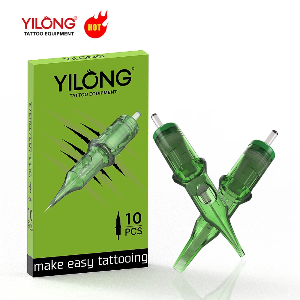 Фото 10 шт. Иглы для татуировок YILONG 0.3 мм, профессиональные одноразовые картриджи с мембраной для безопасного использования №2