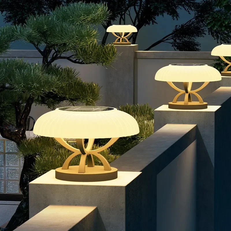 GHJUYIOL Настенные колонны фары на солнечной энергии для виллы наружные настенные