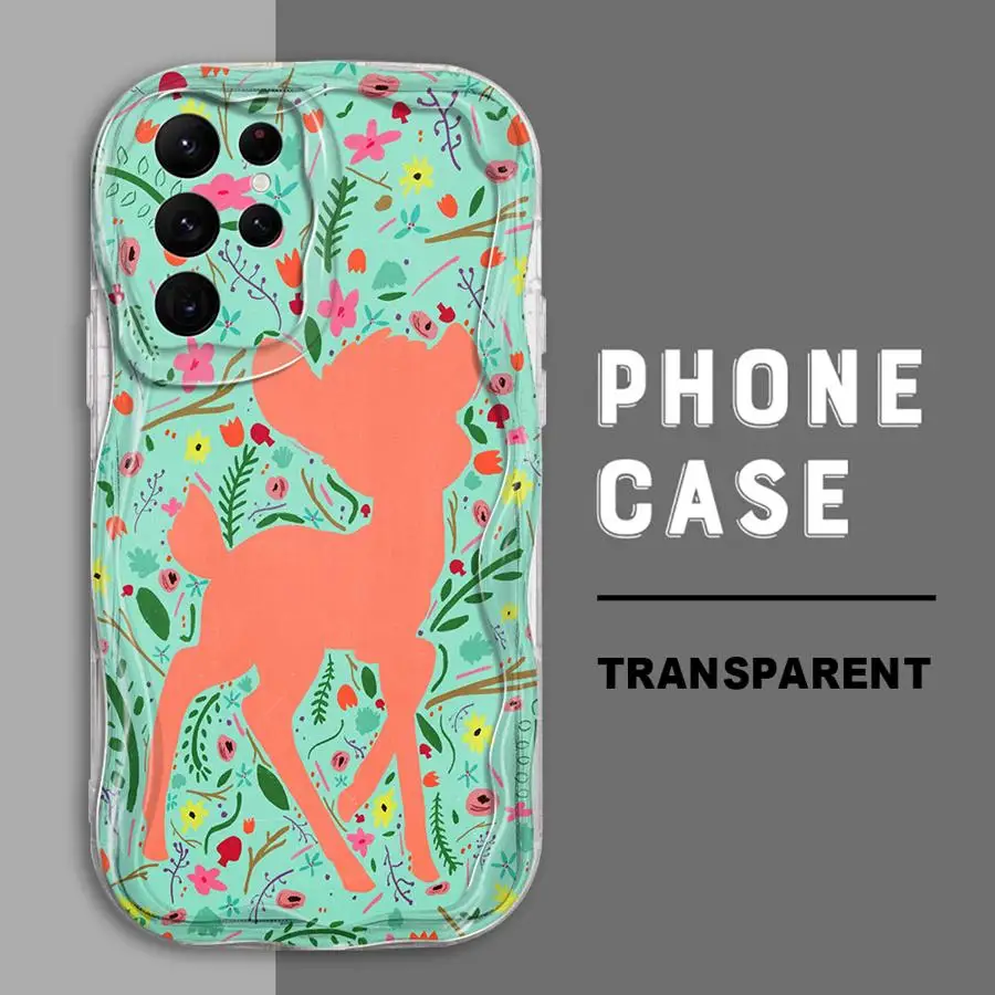 Чехол с кремовой текстурой для Samsung Galaxy S24 Ultra S23 S25 Plus S22 S21 FE S20 S24+ Funda Phone Cover Bambi Thumper