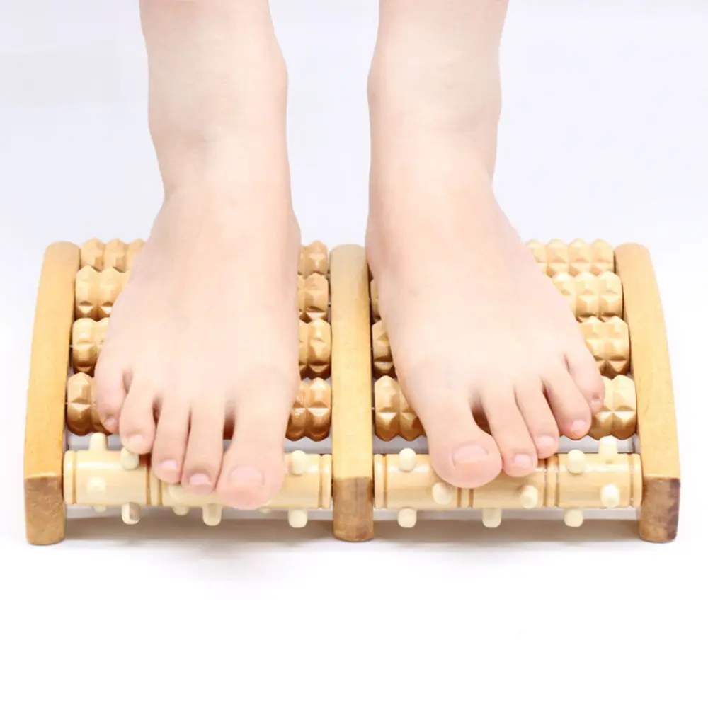 

Arch Pain Health Care Massager Tool 3D Shiatsu Roller Wooden Foot Massage Roller Acupuncture Point Feet Roller Wheel