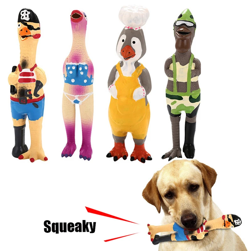 

Pets Dog Toys Screaming Chicken Squeeze Sound Toy Puppy Training Interactive Toys Rubber Duck Squeaky Chew Bite Resistant Toy