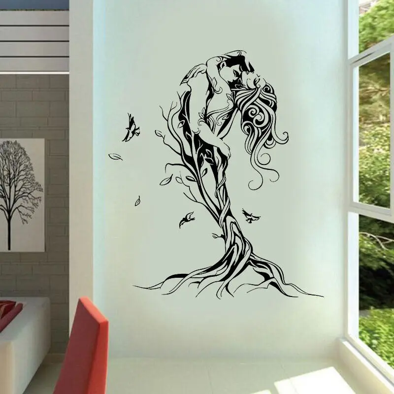 

Абстрактные виниловые наклейки Love Couple Tree W12