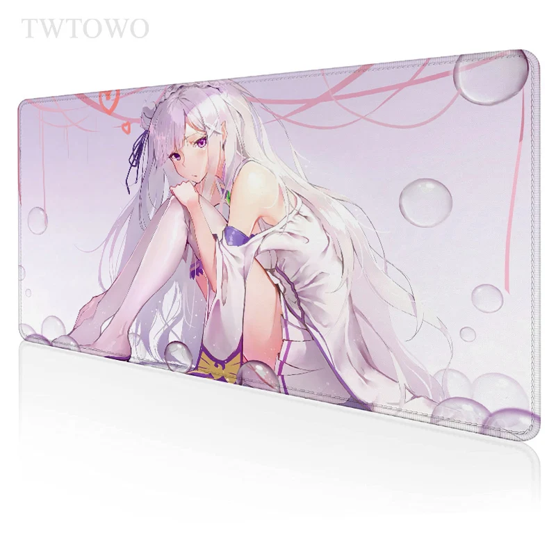 Игровой коврик для мыши с рисунком аниме Girl Re Zero Emilia XL новый XXL офисный из