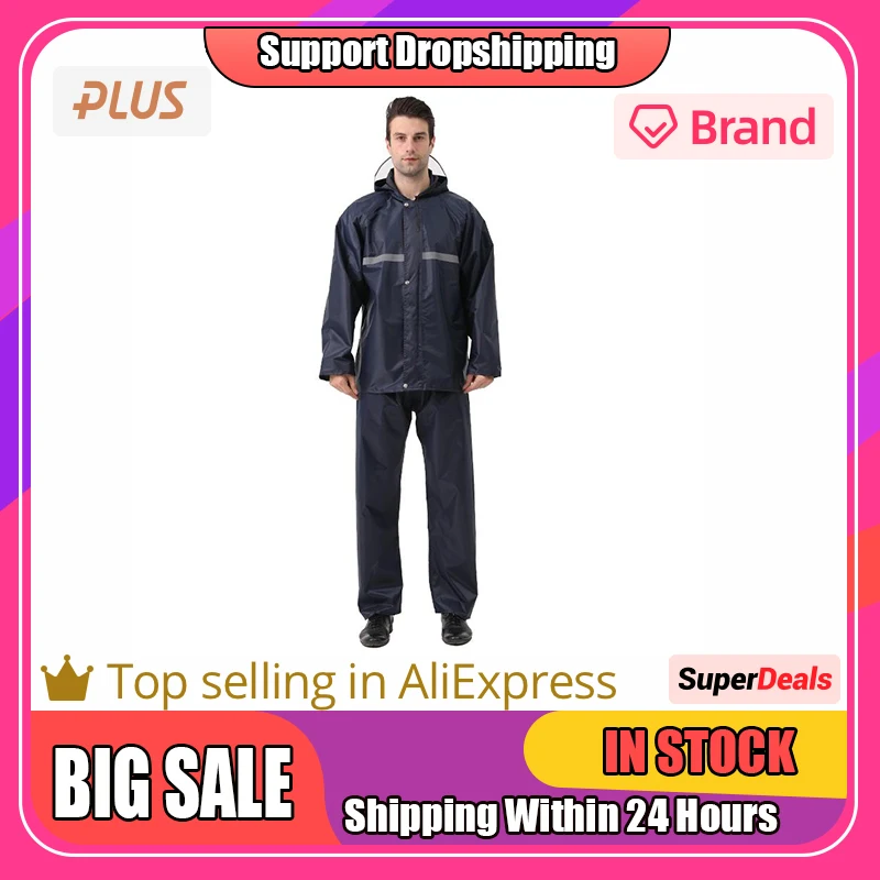 

Split Raincoat Suit Fashion Men Women Outdoor Impermeable Coat Pants Set For Motorcycle Hiking Fishing Rain Gear Drop Shipping
