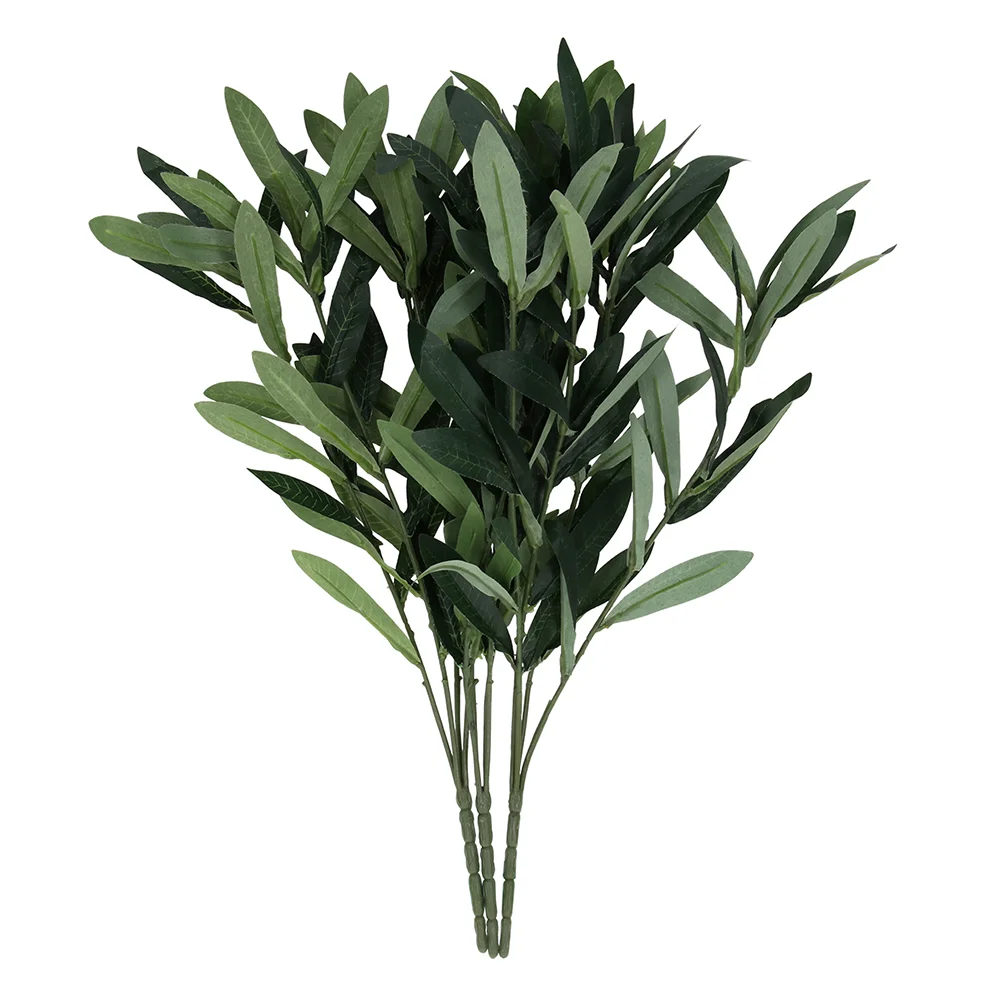 

Olive Artificial Fake Leaves Greenery Branches Stems Faux Branch Leaf Tree Flower Arrangement Eucalyptus Stem Decor Simulation