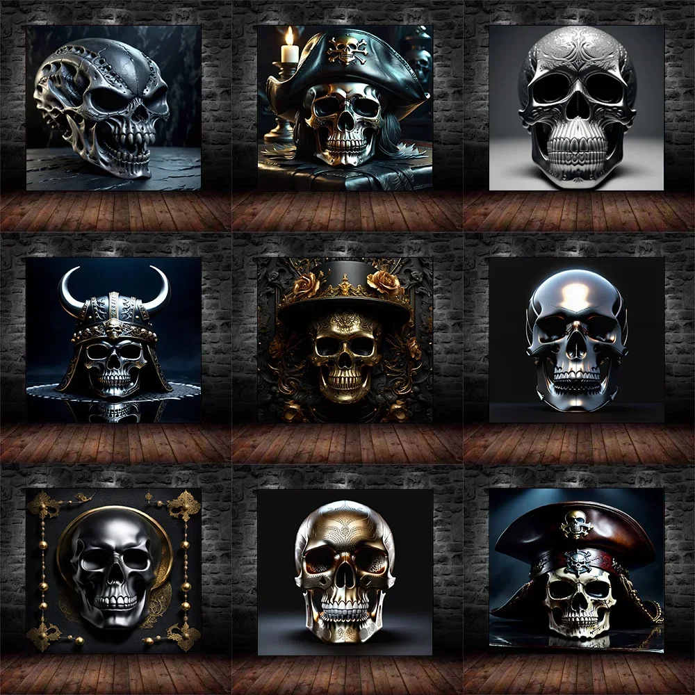 Абстрактная Пиратская череп изношенная кожаная пиратская шляпа Картина на