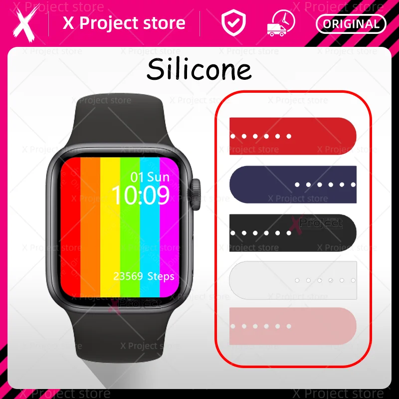 

SmartWatch Silicone silica gel strap bands For W17 W26 W46 W56 W66 pro plus pk HW22 T500 DT100 X6 X7 X8 pro series 6 smart watch